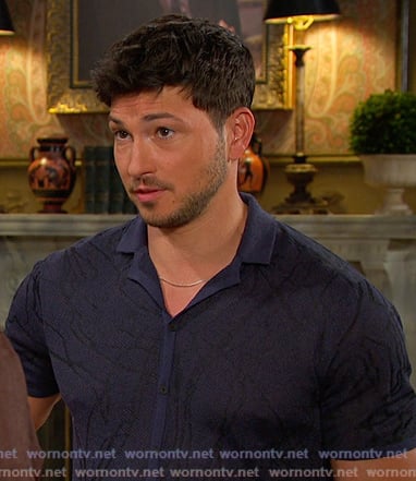 Alex’s navy short sleeve shirt on Days of our Lives