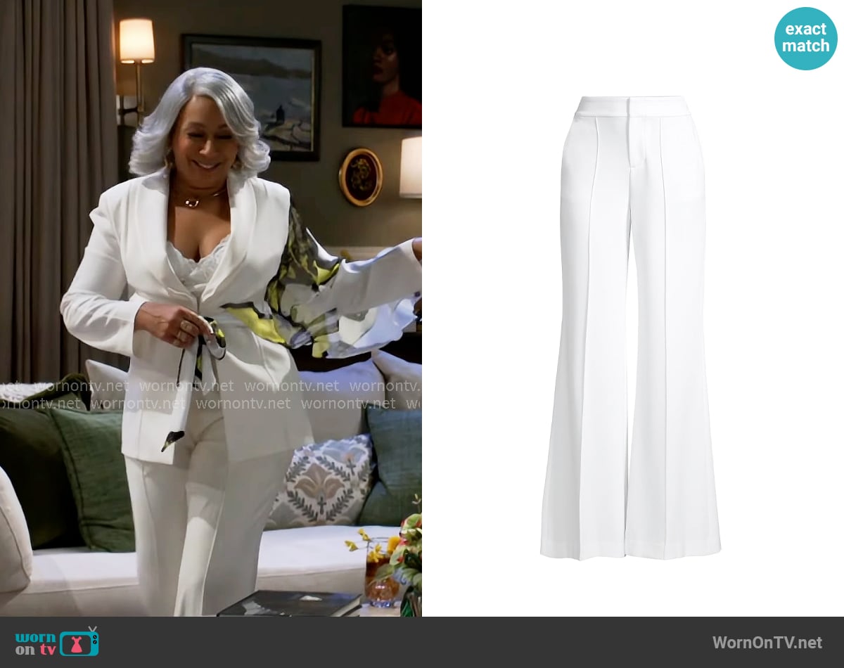 Alice + Olivia Dylan Trousers in White worn by Anita Dupree (Tamara Tunie) on Beyond the Gates