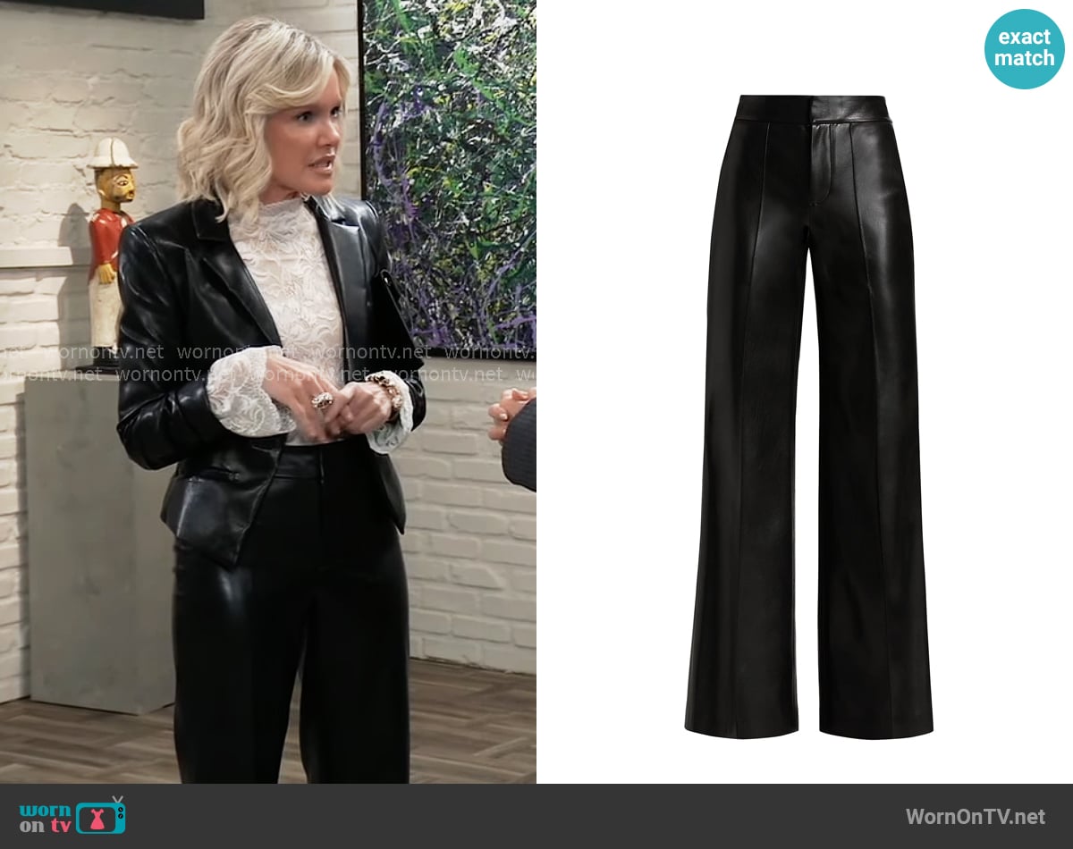 Alice + Olivia Dylan Vegan Leather Pants worn by Ava Jerome (Maura West) on General Hospital