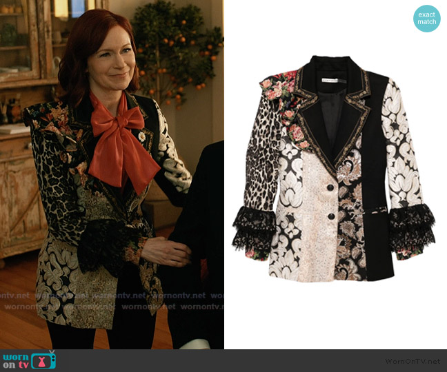 Alice + Olivia Faie Mixed Media Blazer worn by Elsbeth Tascioni (Carrie Preston) on Elsbeth