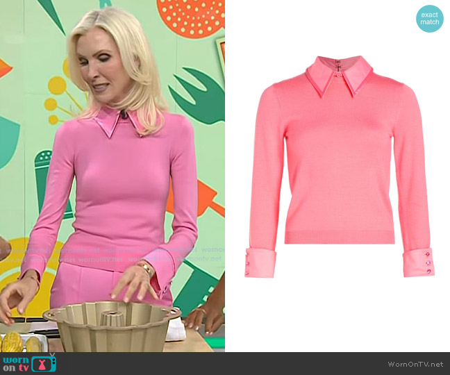 Alice + Olivia Porla Collared Wool Sweater worn by Lora McLaughlin Peterson on Today