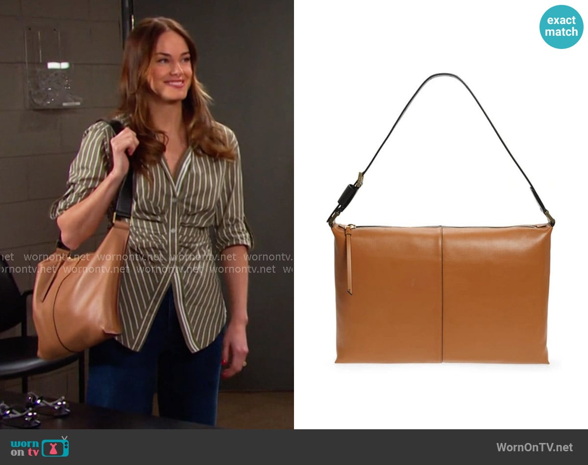 All Saints Edbury Leather Shoulder Bag worn by Stephanie Johnson (Abigail Klein) on Days of our Lives