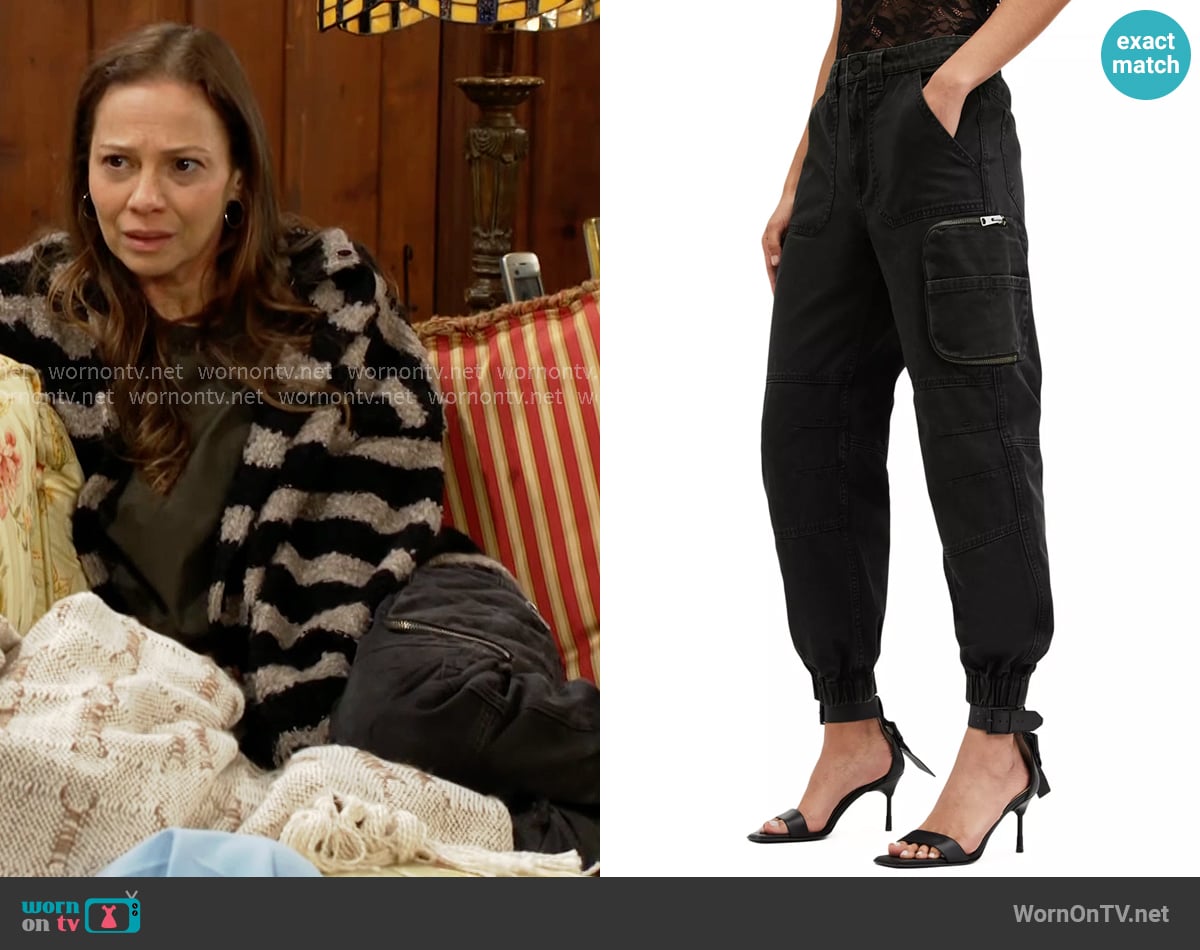 All Saints Florence Jogger Pants worn by Sienna Bacall (Tamara Braun) on The Young and the Restless