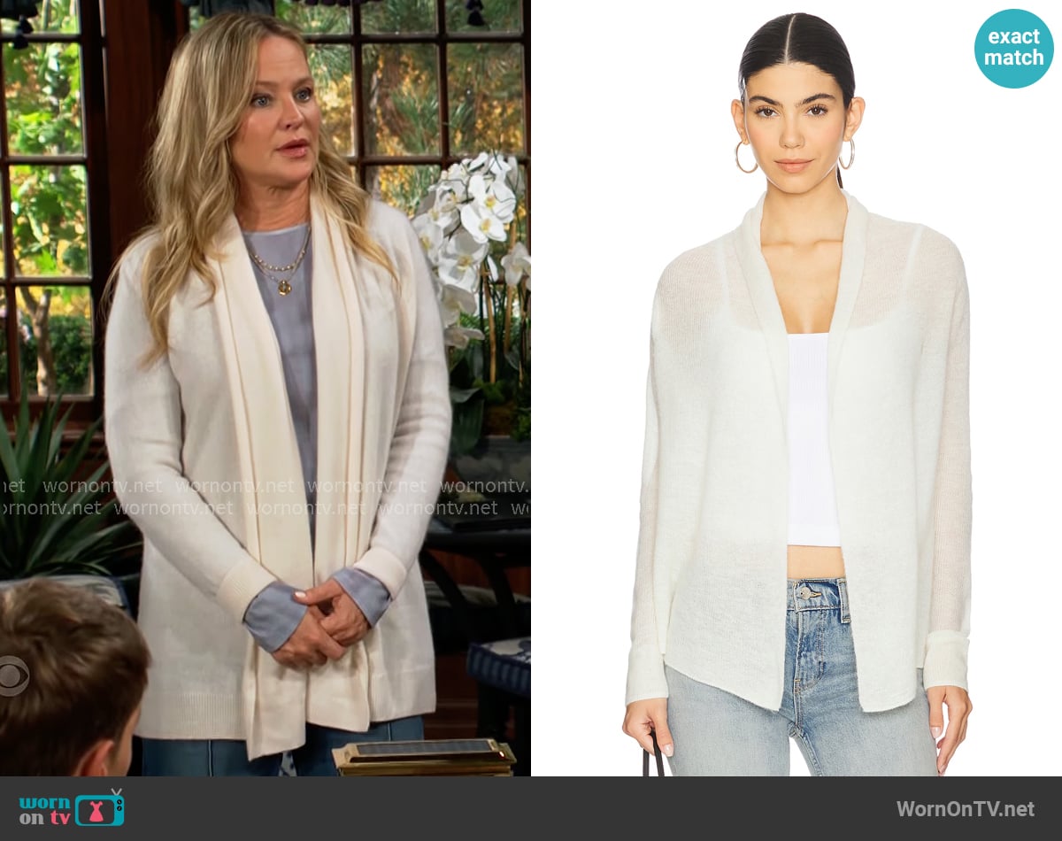 All Saints Laina Cardigan worn by Sharon Newman (Sharon Case) on The Young and the Restless