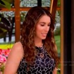 Alyssa’s black embroidered sleeveless dress on The View