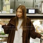 Amanda's brown suede jacket on In The City