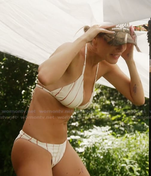 Amanda’s white striped bikini set on Summer House