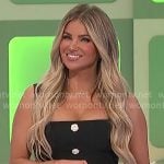 Amber’s black button front dress on The Price is Right