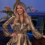 Amber's gold tiered dress on The Price is Right