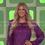 Amber’s purple sequin shift dress on The Price is Right
