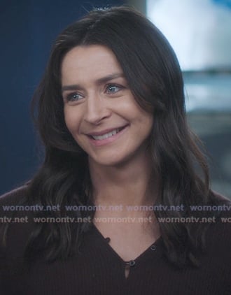 Amelia’s brown ribbed sweater on Greys Anatomy