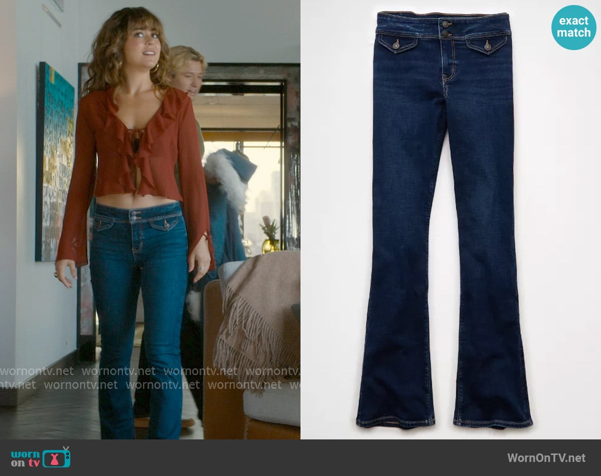 American Eagle Next Level Low-Rise Kick Bootcut Jean worn by Allie Hayes (Mika Abdalla) on Off Campus