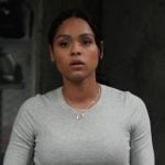 Andrea’s gray ribbed long sleeve top on Marshals