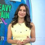 Angie Lassman's yellow sleeveless tweed mini dress on Today