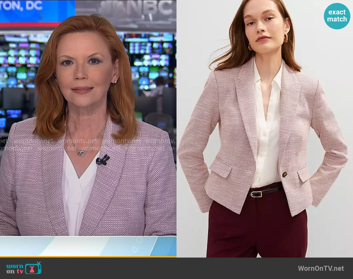 Ann Taylor One Button Fitted Blazer in Multi worn by Kelly O’Donnell on Today