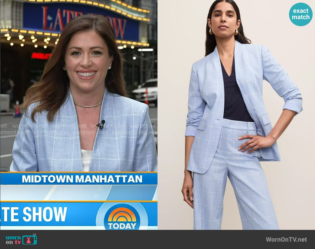 Chloe’s light blue windowpane jacket on Today