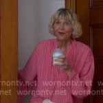 Anne’s pink striped oversized top on The Four Seasons