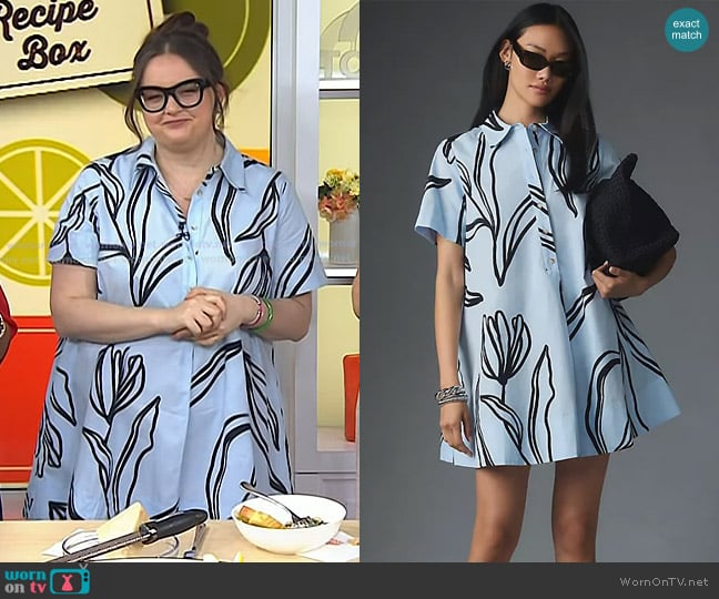 Anthropologie Short-Sleeve Swing Tunic Mini Dress worn by Krissy Downey on Today