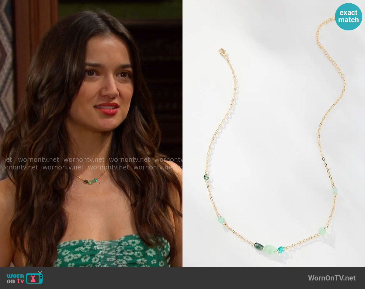 Anthropologie Spaced Crystals Necklace worn by Arianna Horton (Vico Escorcia) on Days of our Lives