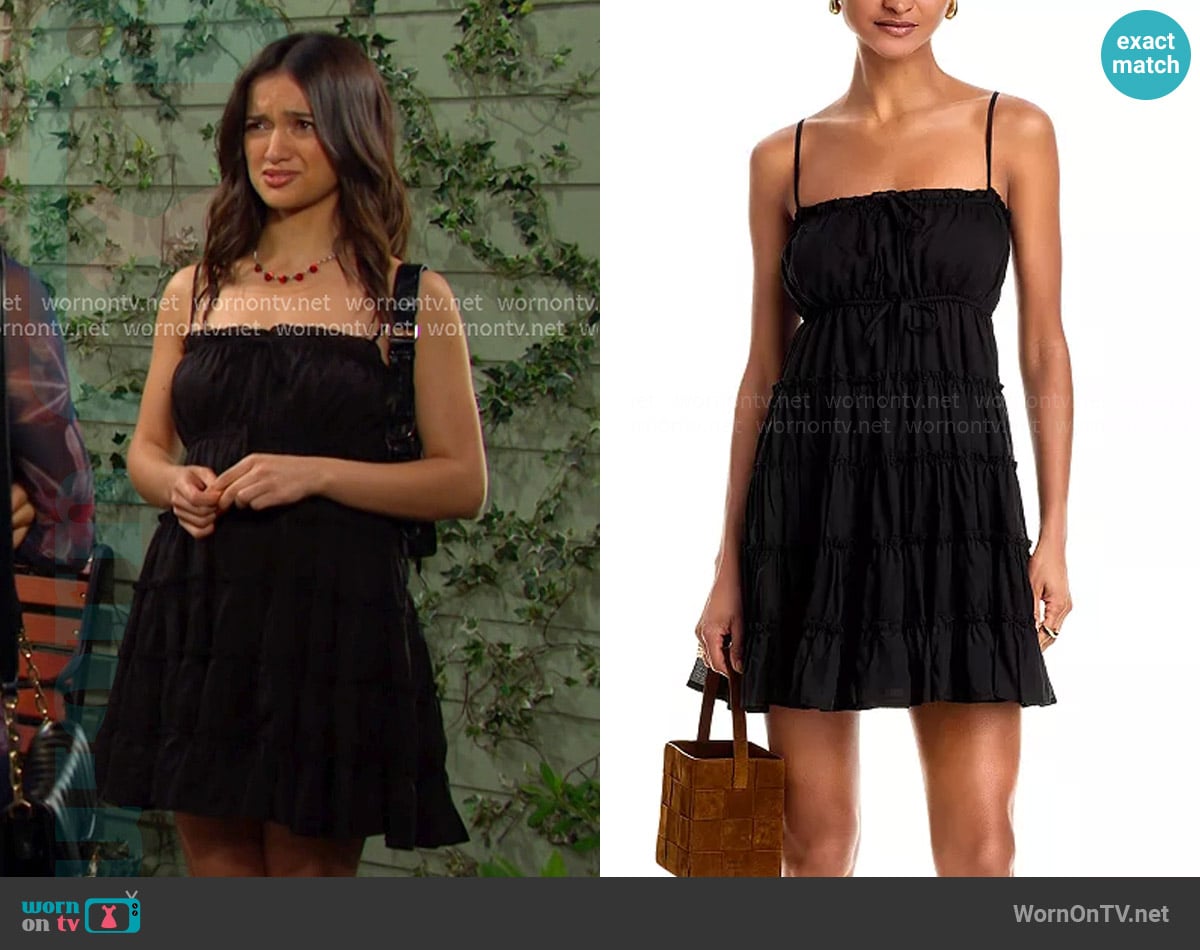 Aqua Gathered Swing Dress worn by Arianna Horton (Marissa Reyes) on Days of our Lives
