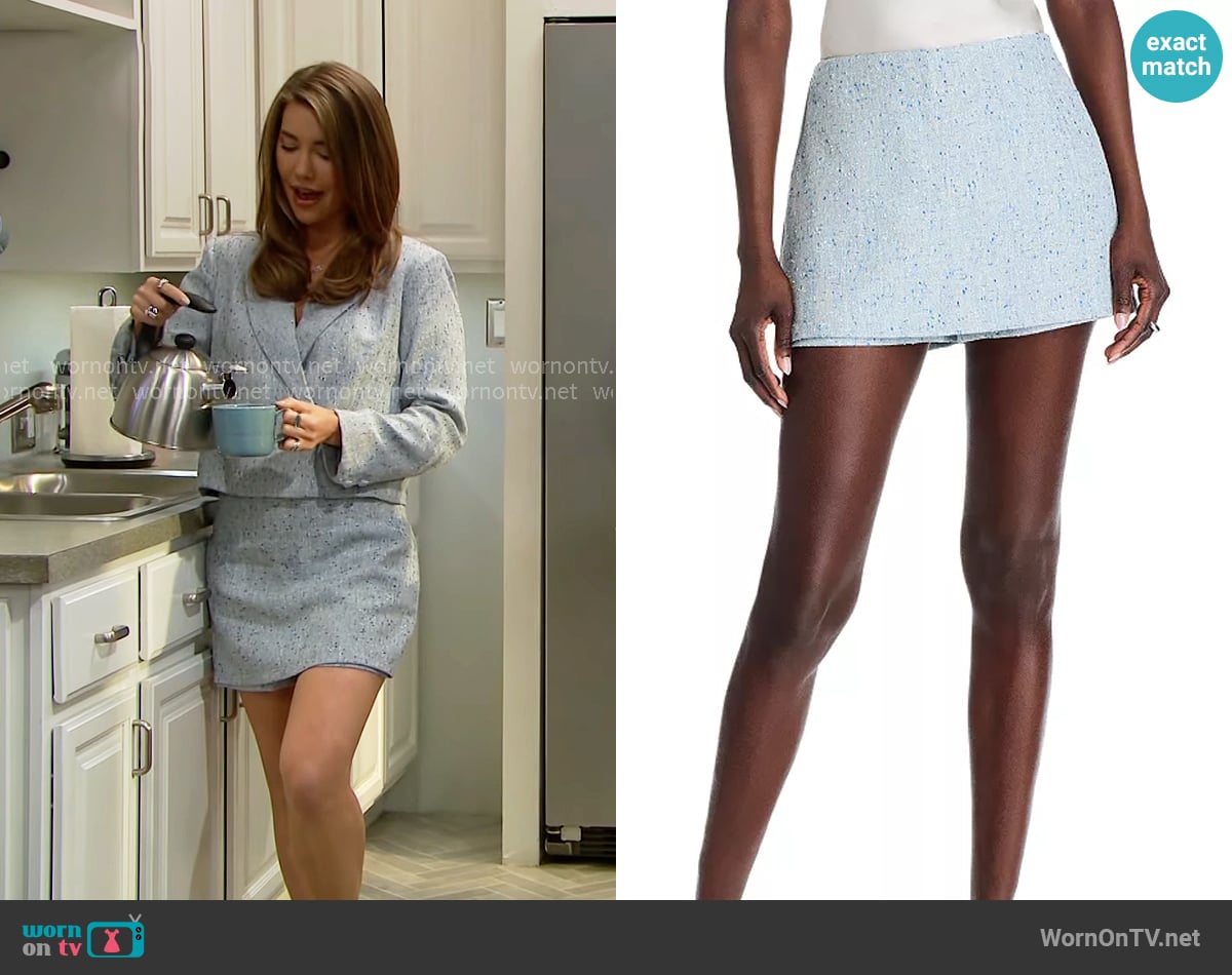 Aqua Tweed Skort worn by Steffy Forrester (Jacqueline MacInnes Wood) on The Bold and the Beautiful