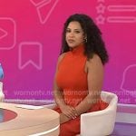 Arianna’s red sleeveless dress on Today