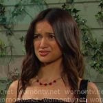 Ari’s black gathered mini dress on Days of our Lives