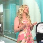 Ashley Bellman's pink floral midi dress on CBS Mornings