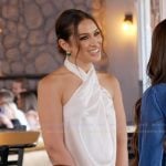 Ashley's white halter neck top on The Real Housewives of Rhode Island