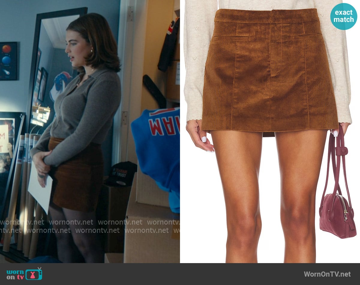 ASTR the Label Doria Corduroy Mini Skirt worn by Hannah Wells (Ella Bright) on Off Campus