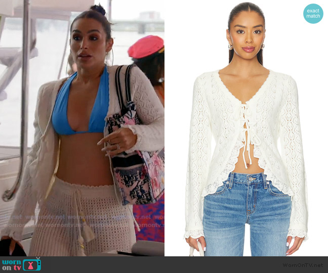 ASTR the Label Lacey Cardigan worn by Ashley Iaconetti on The Real Housewives of Rhode Island