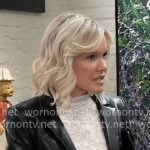 Ava’s black leather blazer and pants on General Hospital