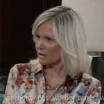 Ava’s floral button down blouse on General Hospital