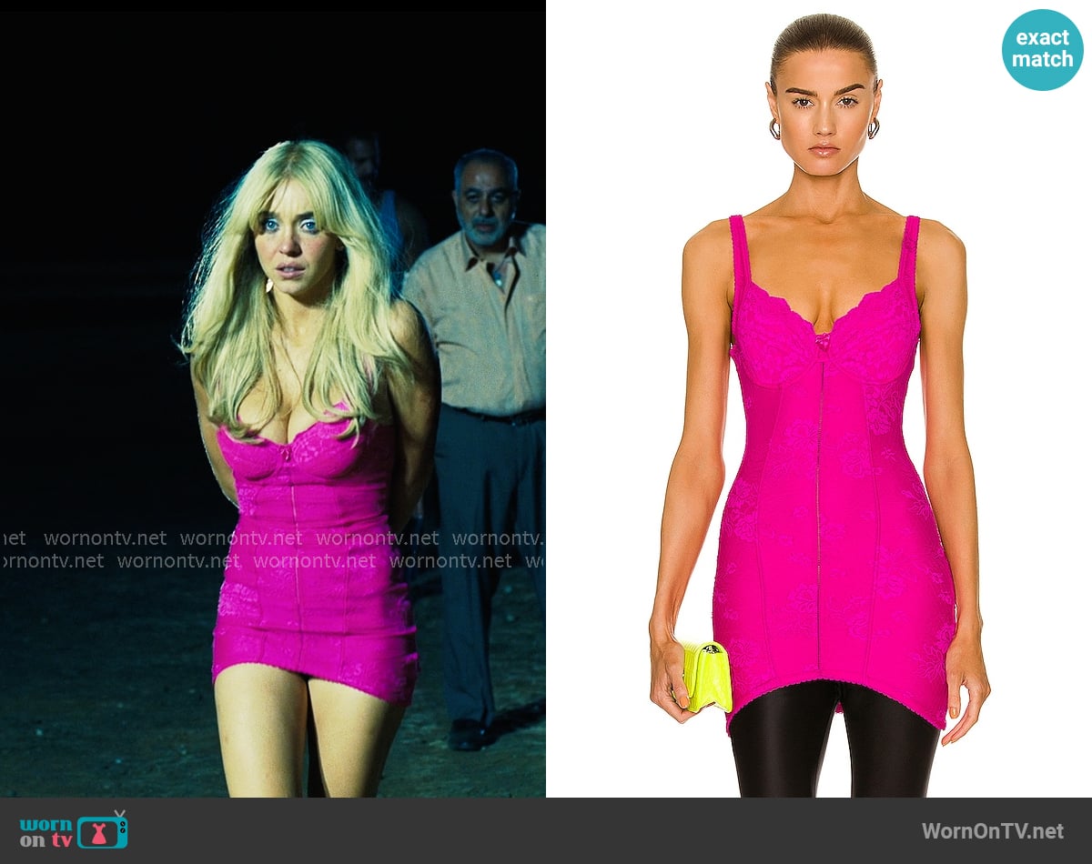 Balenciaga Mini Lingerie Dress worn by Cassie Howard (Sydney Sweeney) on Euphoria