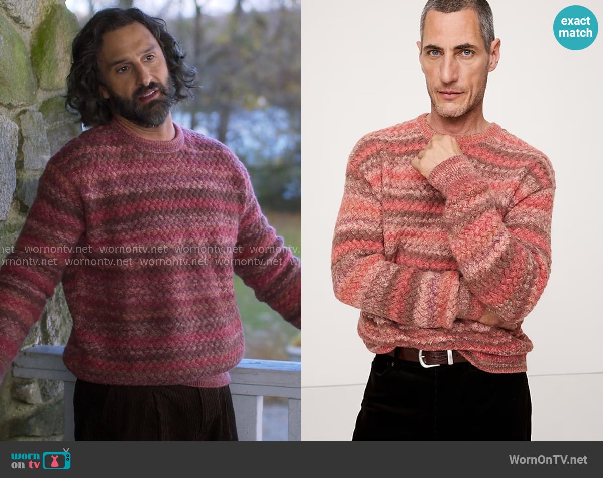 Banana Republic Space-Dye Crew-Neck Sweater in Red Rhubarb worn by Claude (Marco Calvani) on The Four Seasons