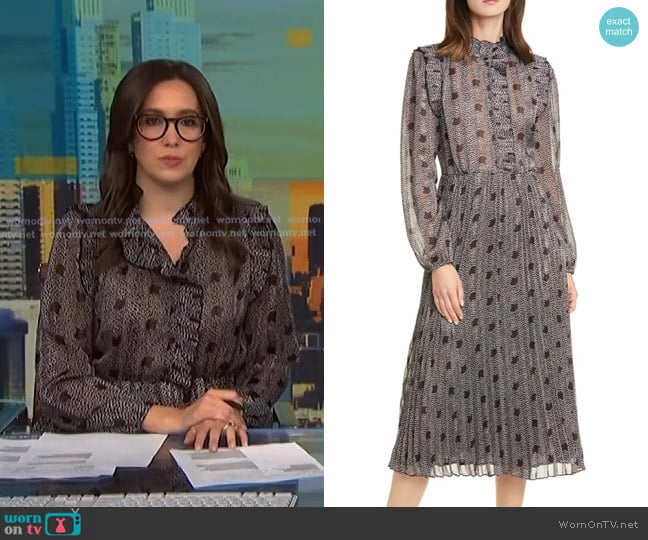 Ba&Sh Paris Floral Long Sleeve Midi Dress worn by Savannah Sellers on NBC News Daily