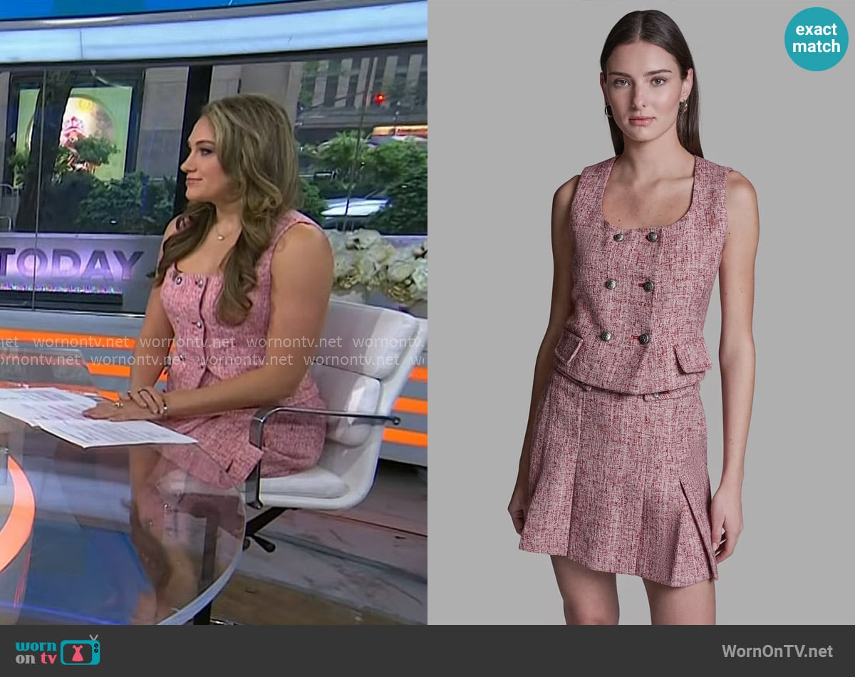 Bcbg Square Neck Double Breasted Vest worn by Allie Canal on Today