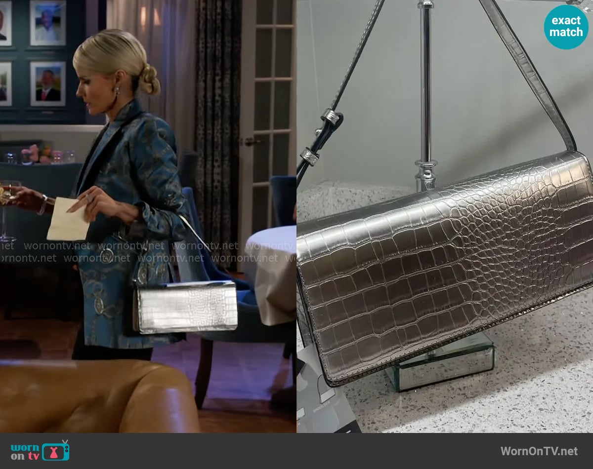 Bcbgmaxazria Silver Crocodile Embossed worn by Vanessa McBride (Lauren Buglioli) on Beyond the Gates
