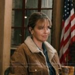 Belle’s brown suede jacket and top on Marshals