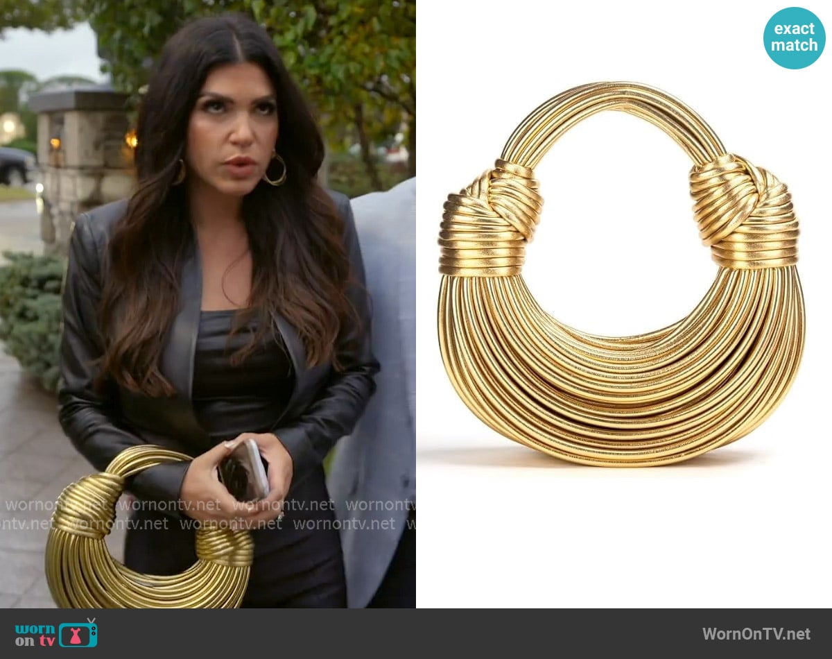 Bettimorn Woven Handbag worn by Jo-Ellen Tiberi on The Real Housewives of Rhode Island