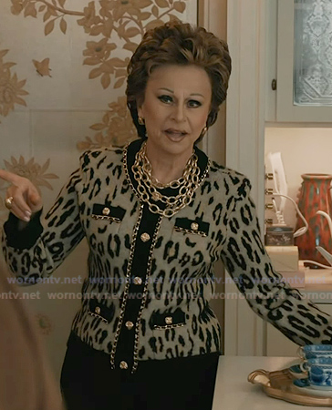Betty’s leopard print cardigan on Elsbeth