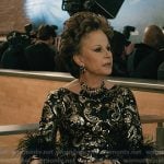 Betty's paisley feather trim dress on Elsbeth