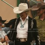 Beulah’s black embellished blazer on Dutton Ranch