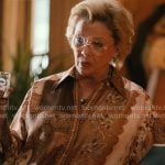 Beulah’s brown printed blouse on Dutton Ranch