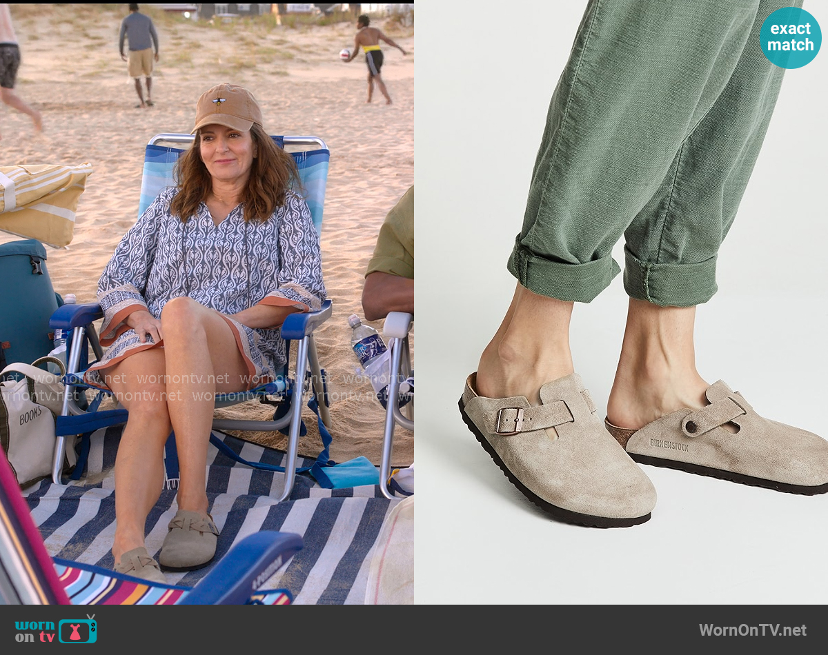 Birkenstock Boston Soft Footbed Clogs worn by Kate (Tina Fey) on The Four Seasons