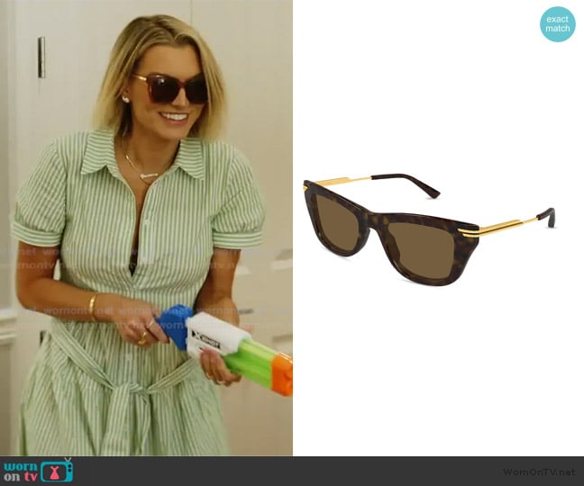 Bottega Veneta Combi 50MM Square Sunglasses worn by Lindsay Hubbard on Summer House