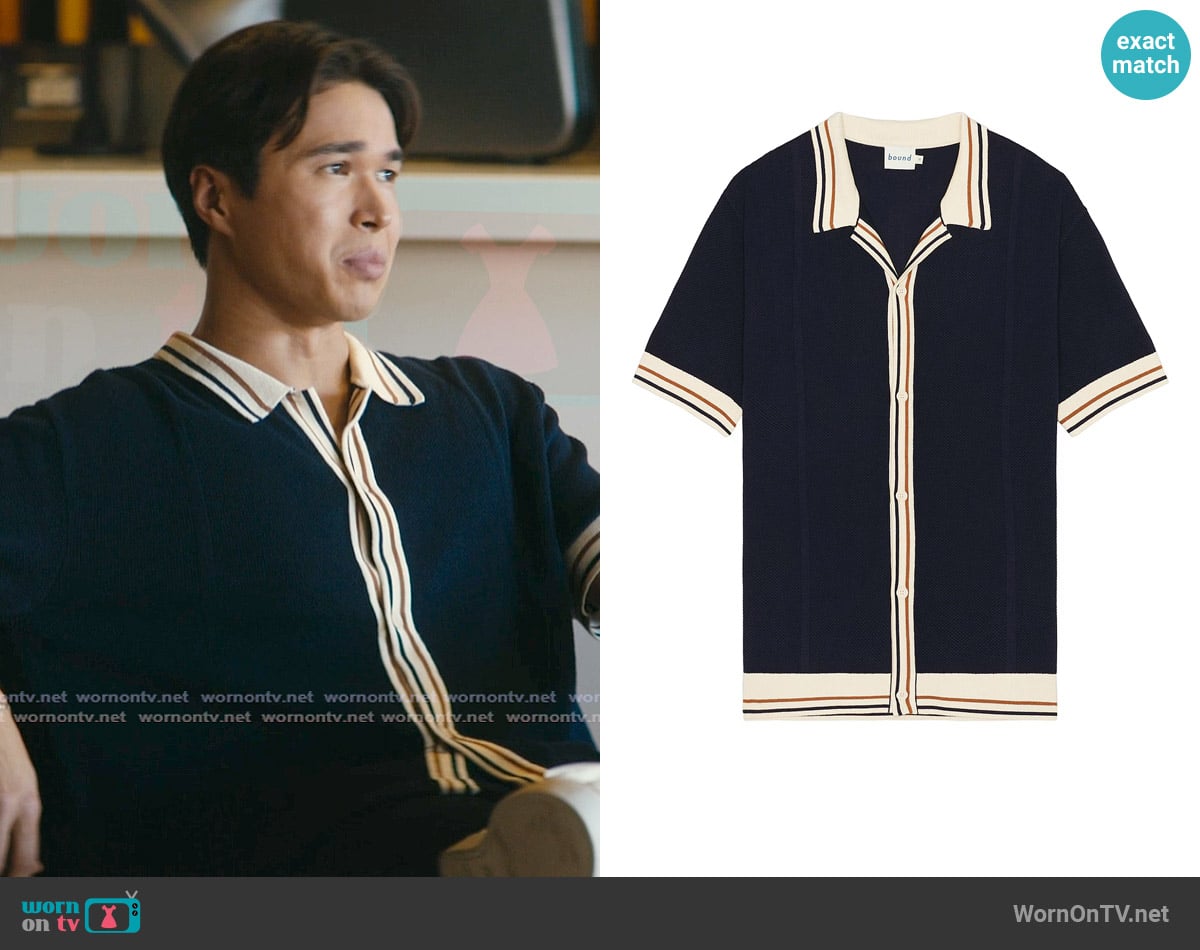 Bound Stevie Waffle Ribbed Knit Polo worn by Kai (Cass Donovan) on Off Campus