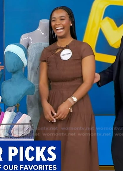 Braedyn’s brown smocked dress on Good Morning America