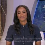 Brittany’s navy button front short sleeve dress on Good Morning America
