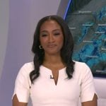Brittany's white buckle waist dress on Good Morning America